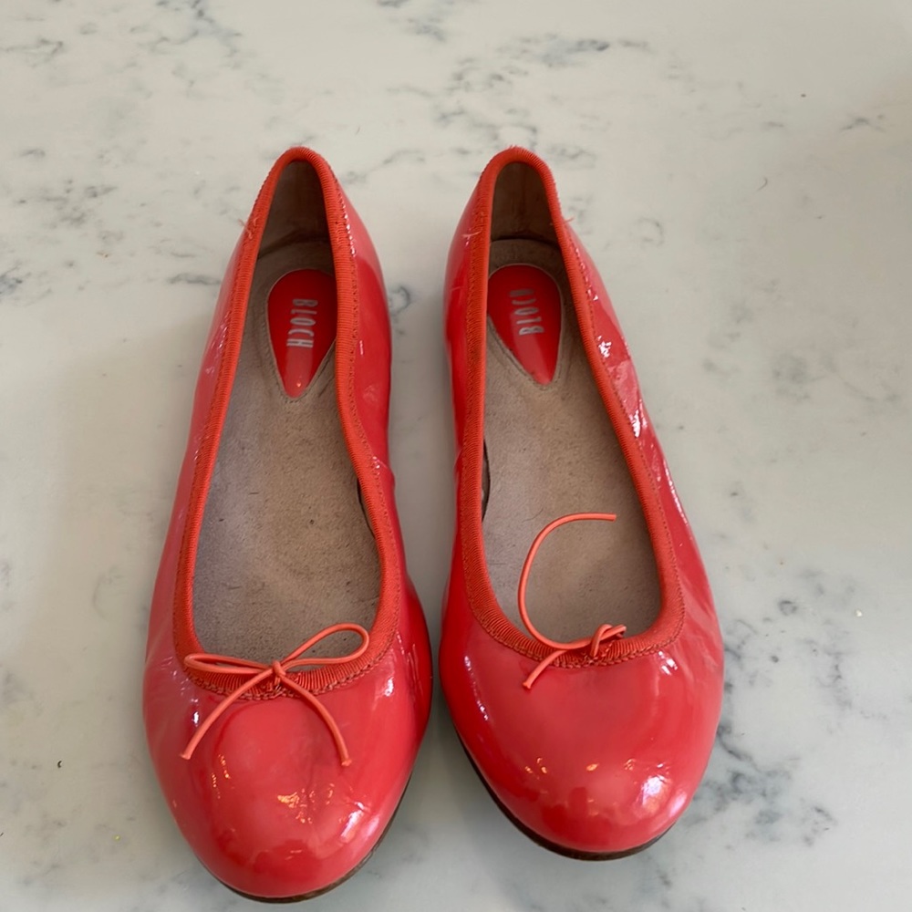Bloch flats. Orangey pink. Size 7.5